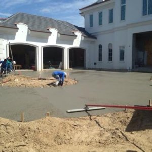 placing concrete